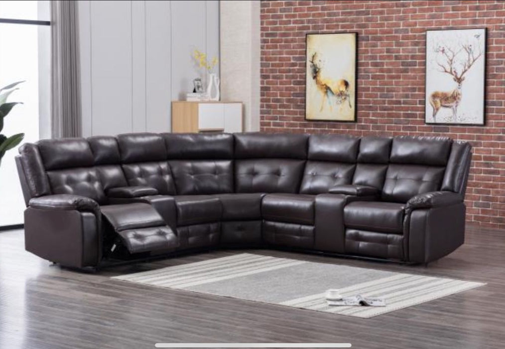 Cobalt Black Reclining Sectional with 1 Storage Console (2nd console as pictured not available)