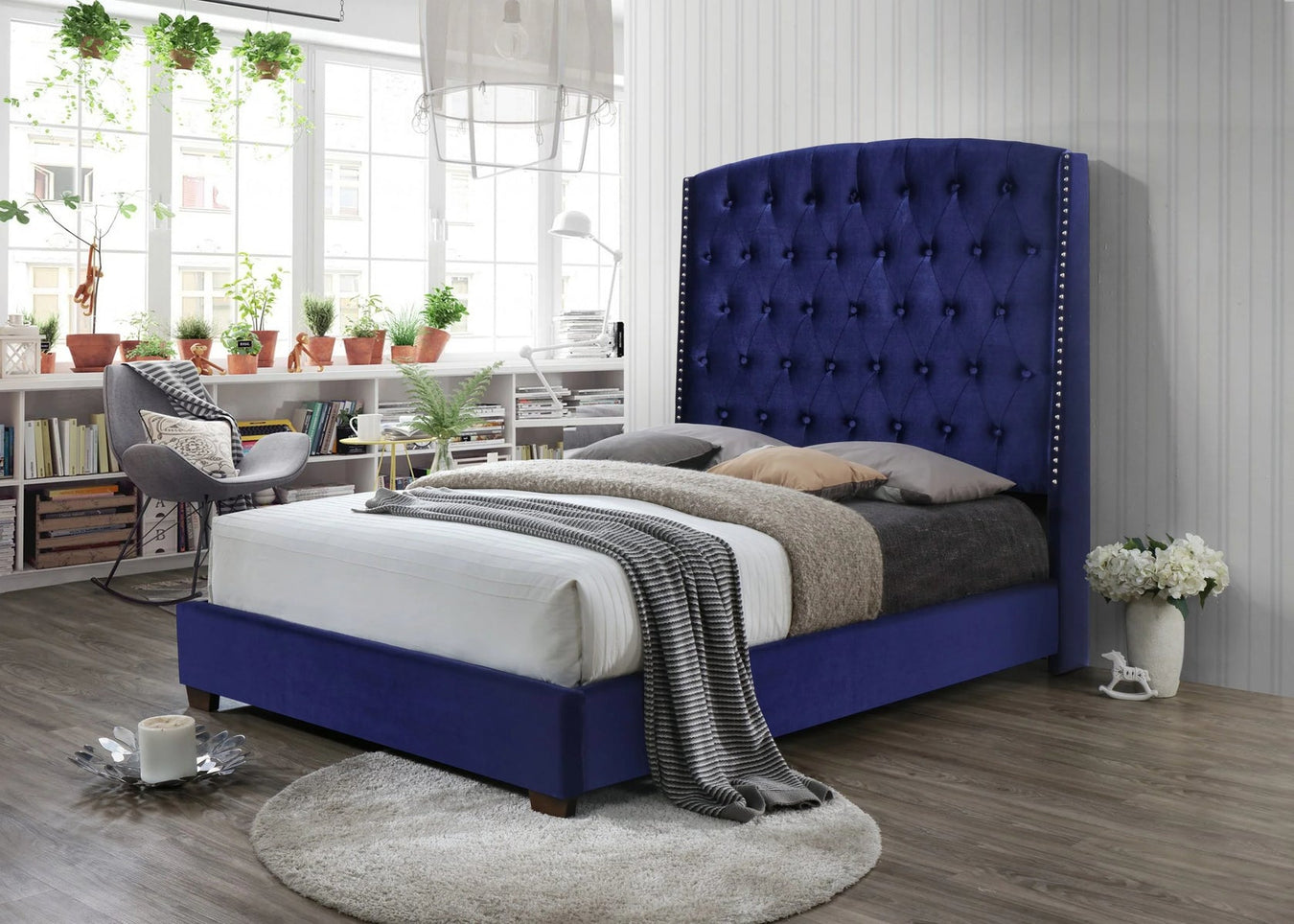3 Color Options! Renee Upholstered Bed Choose your size!